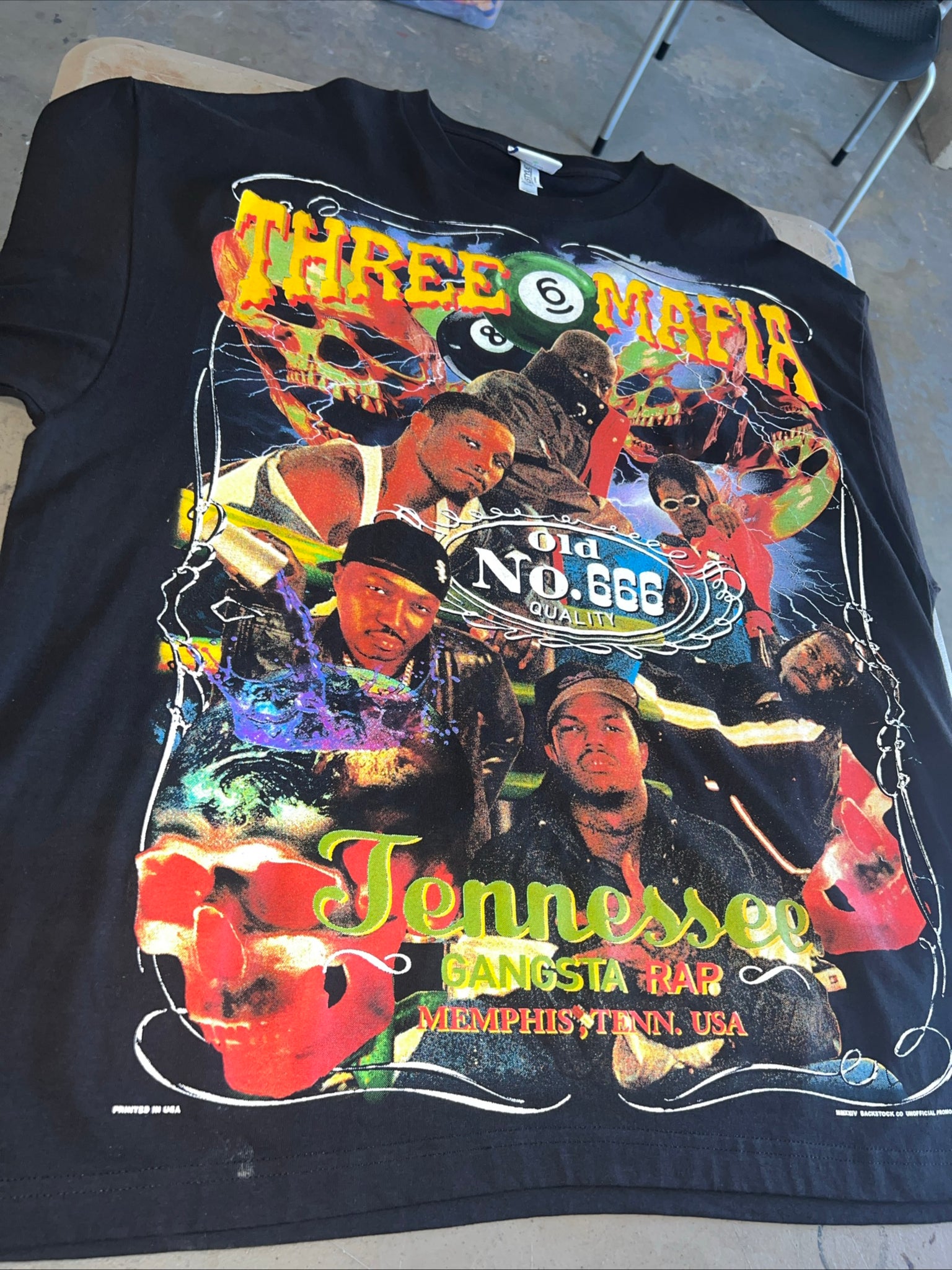 LOT of 8 Backstock Co Rap Hiphop XXL Tees/All Over Print/90s/2000s